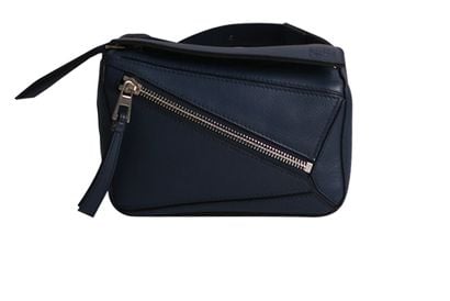 Mini Puzzle Belt Bag, &pound;695, Handbags, Blue, Leather, Front view